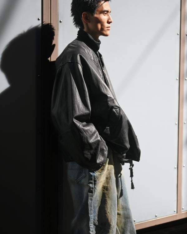 leather ns jkt, fade black