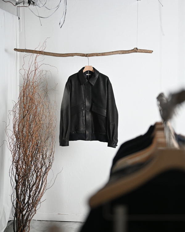 CALF LEATHER FLIGHT JKT