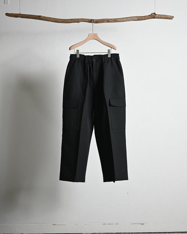 WOOL SILK REVER CARGO TROUSERS