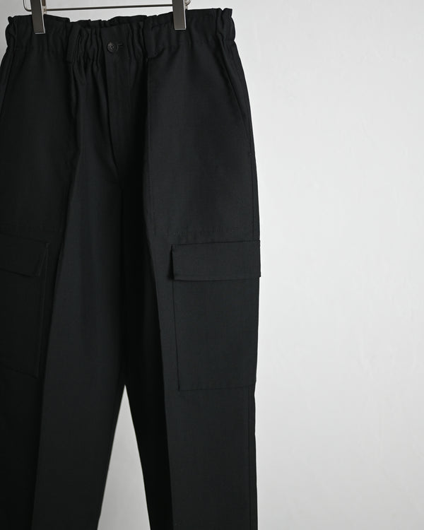 WOOL SILK REVER CARGO TROUSERS