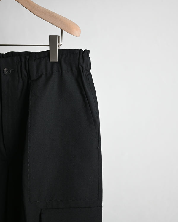 WOOL SILK REVER CARGO TROUSERS