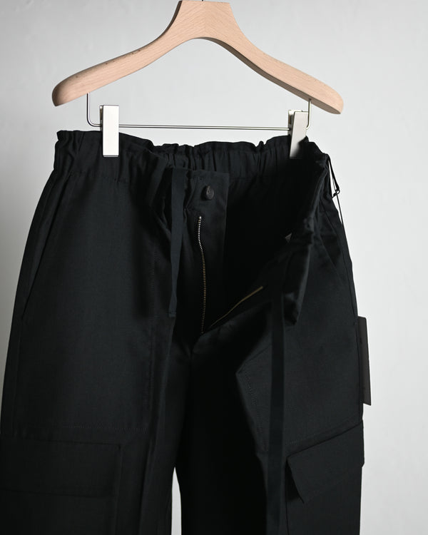 WOOL SILK REVER CARGO TROUSERS