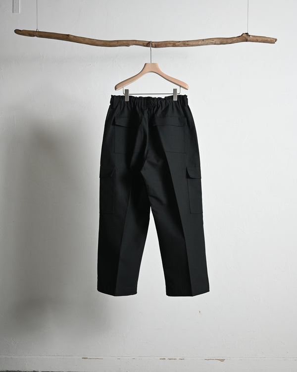 WOOL SILK REVER CARGO TROUSERS