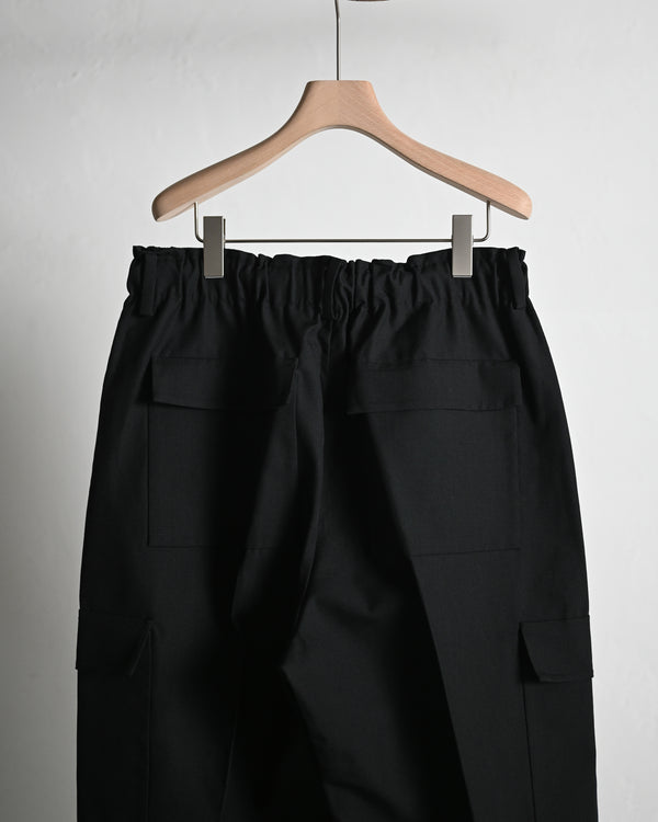 WOOL SILK REVER CARGO TROUSERS