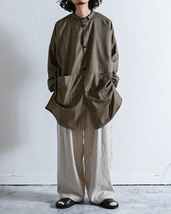 Uneven Dyed Pasted Cloth Shirt Coat-YANTOR-COELACANTH