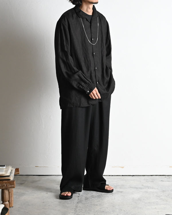 SH-117 大麻開襟シャツ, 黒