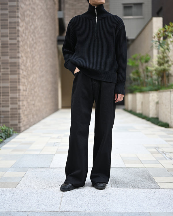 TWIST WOOL HALF ZIP NECK P/O