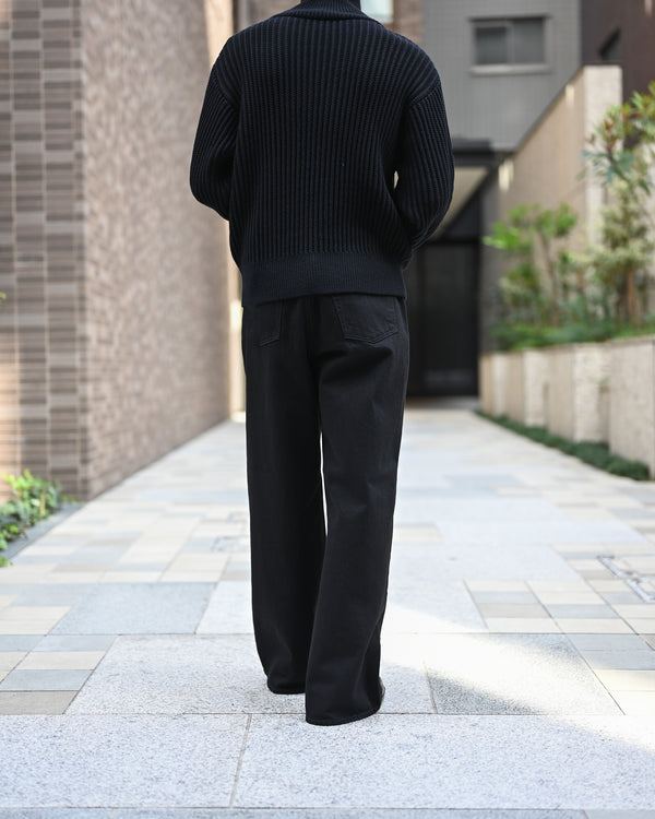 TWIST WOOL HALF ZIP NECK P/O