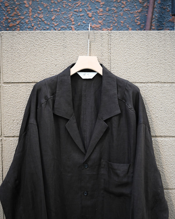 100/S LINEN TAILORED SHIRT, brown