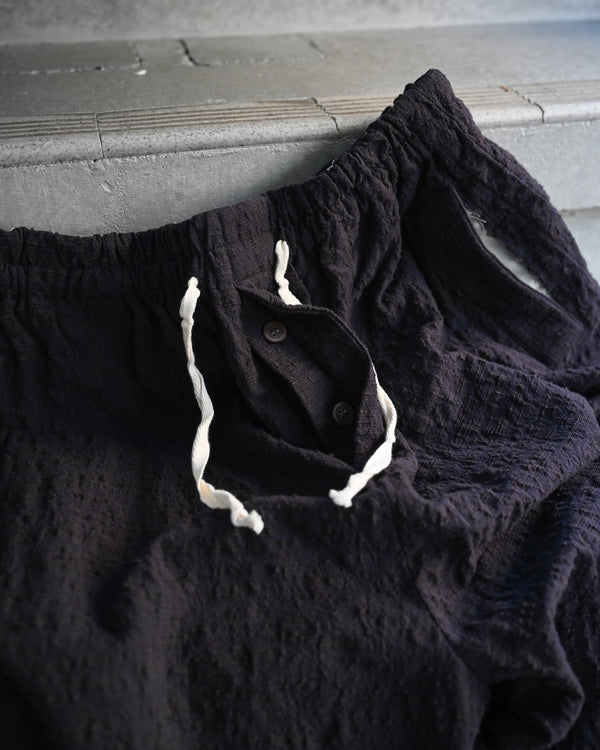EX. BAGGY PANTS, slub yarn dobby cloth