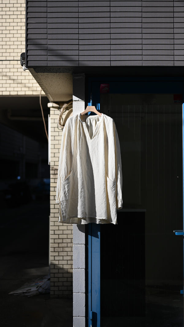 SMOCK-white, canvas linen