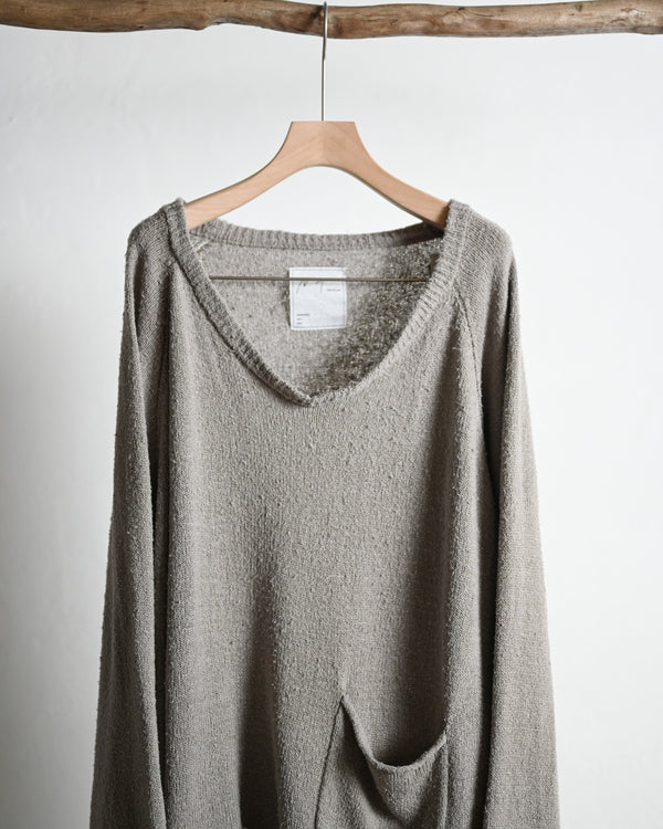 DAMAGE SILK UVNECK KINT, greige