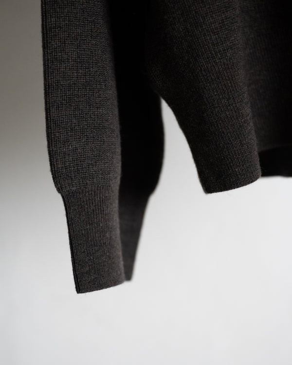 120'S WOOL HALF ZIP KNIT