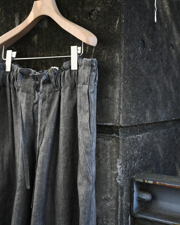 Sumi-Dyed Linen Wide Pants