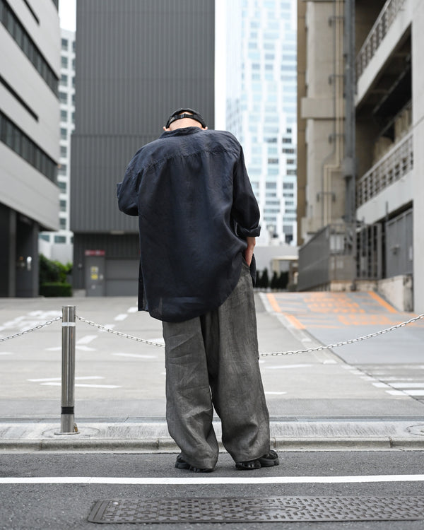 Sumi-Dyed Linen Wide Pants