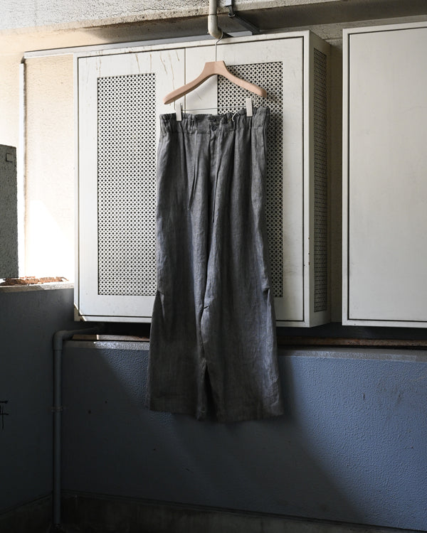 Sumi-Dyed Linen Wide Pants
