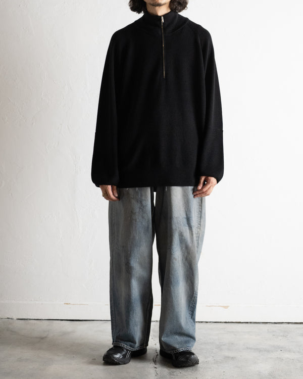 120'S WOOL HALF ZIP KNIT