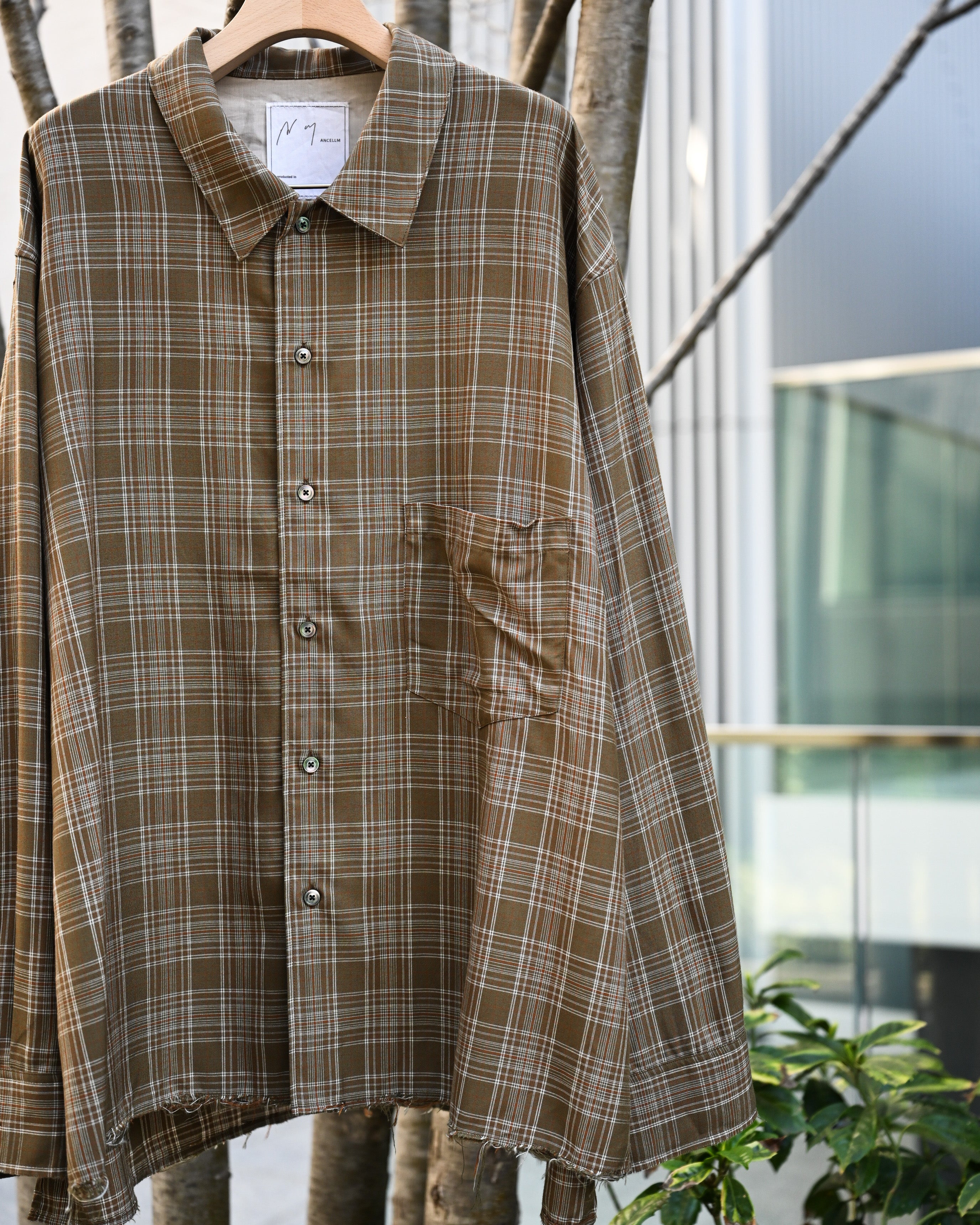 ANCELLM アンセルム - AGING RAYON CHECK SHIRT, green – coelacanth