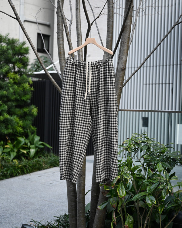 BAGGY EASY PANTS, linen×cotton×silk, gingham