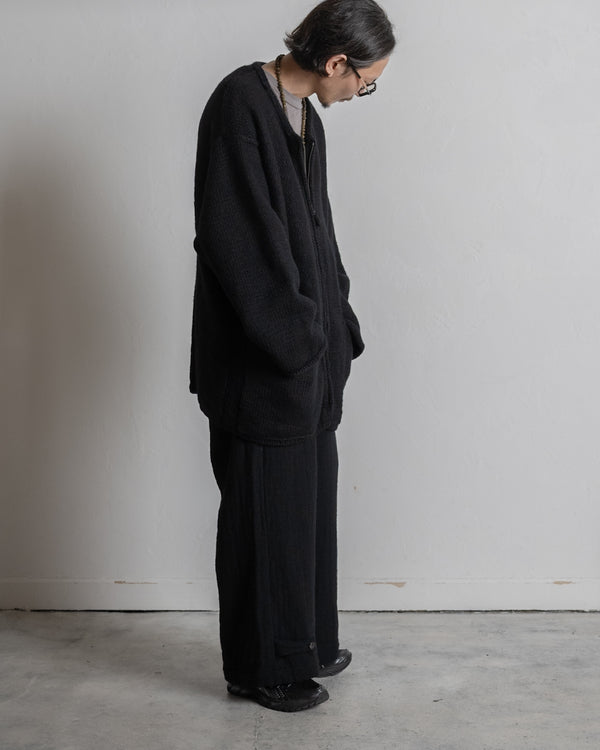 [予約商品]Slub yarn knit coat Ex. solid black