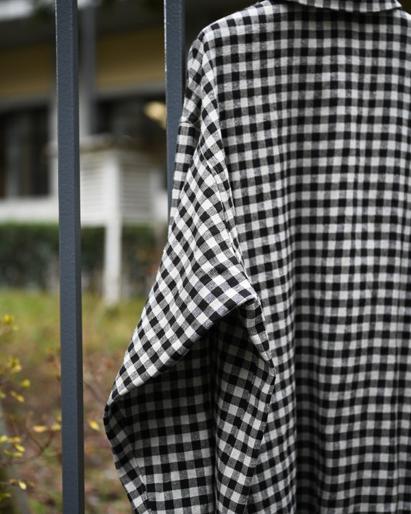 WORK SHIRT, linen×cotton×silk, gingham