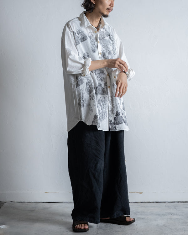 RELAXED FIT SHIRT, high density kersey drawing by Megumi Terao