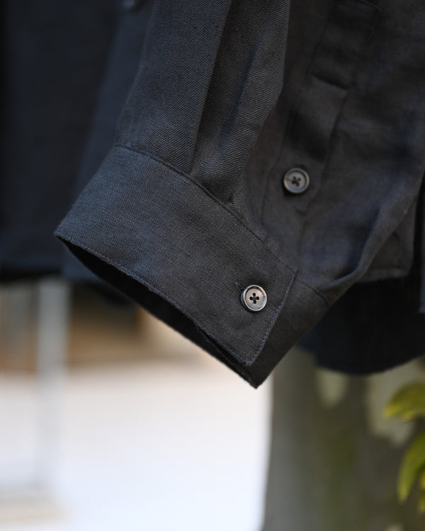 100/S LINEN TAILORED SHIRT, black