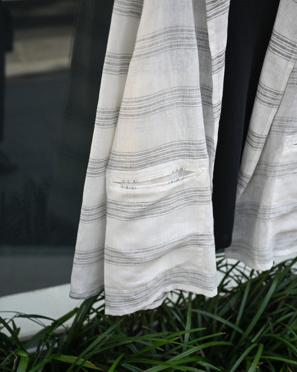 MULTI STRIPED OVER SH-JKT, white