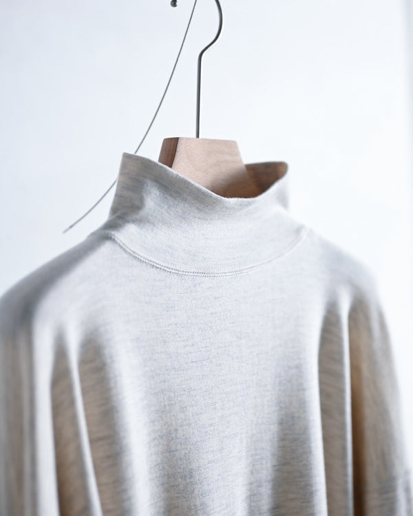 CASHMERE INTERLOCK MOCK NECK LONG SLEEVE