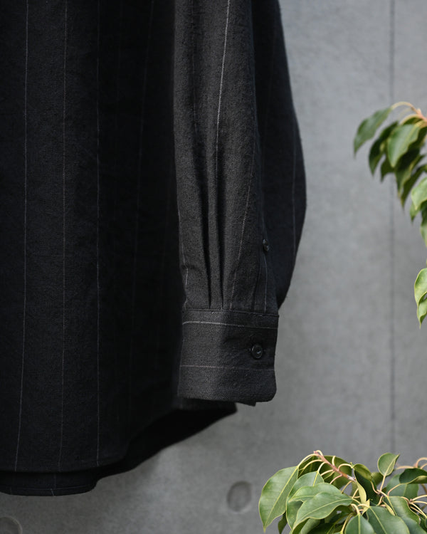 REGULAR COLLAR SHIRT, linen×cotton×silk, stripe