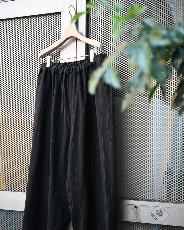 BAGGY EASY PANTS, linen×cotton×silk, stripe