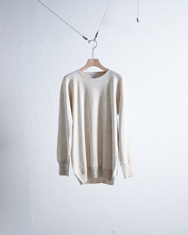 CASHMERE INTERLOCK CREW NECK LONG SLEEVE