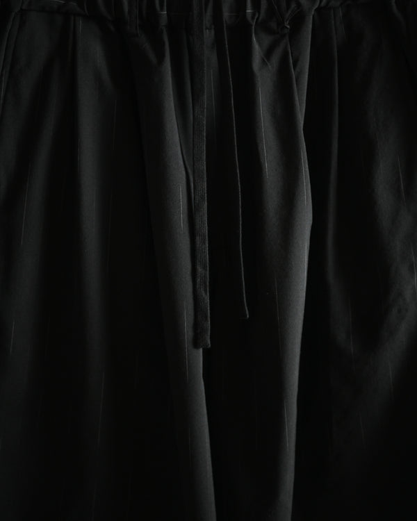 DOUBLE PLEATED WIDE EASY SHORTS, wool kasuri stripe