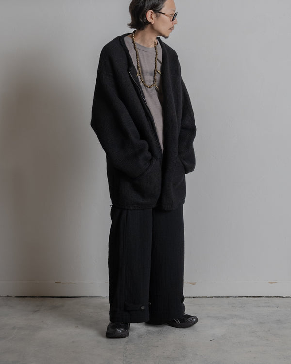 [予約商品]Slub yarn knit coat Ex. solid black