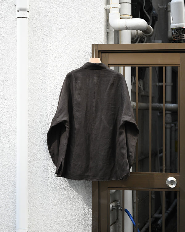 100/S LINEN TAILORED SHIRT, brown