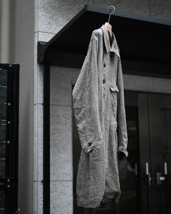 LONG COOK JACKET, special twisted yarn fabrics