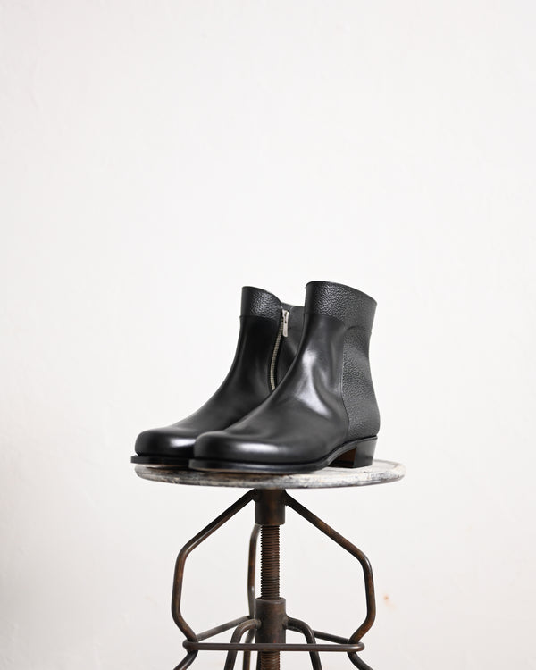 Side Zip Boots Italian Calf × Embossed Calf