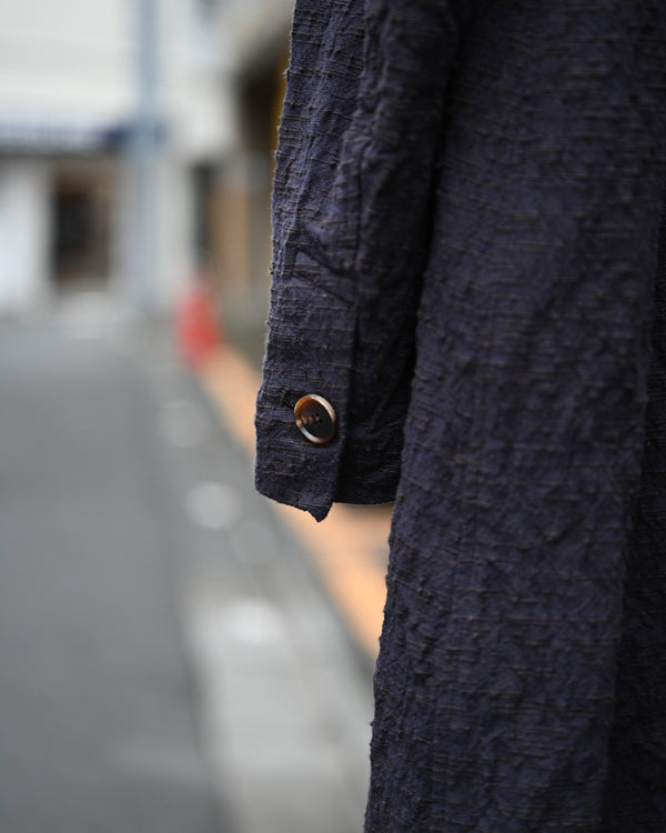 LONG COOK JACKET, slub yarn dobby cloth