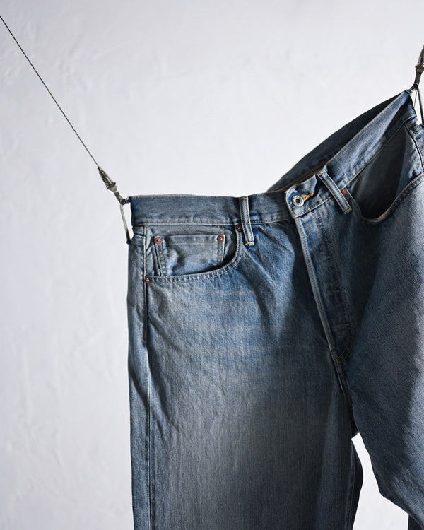 DENIM STRAIGHT PANTS, FADE INDIGO-YOKO SAKAMOTO-COELACANTH