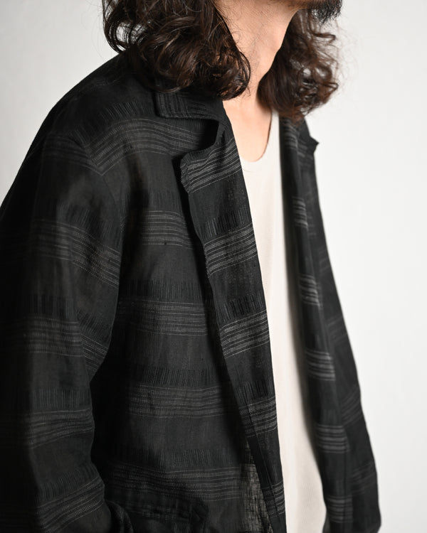 MULTI STRIPED OVER SH-JKT, black