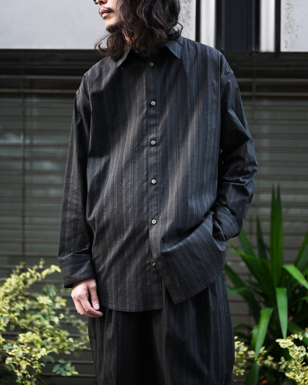 ex. MADRAS STRIPE BIG SHIRT LS
