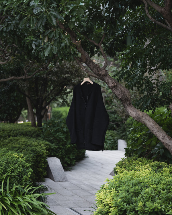 [予約商品]Slub yarn knit coat Ex. solid black