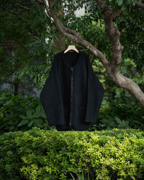 [予約商品]Slub yarn knit coat Ex. solid black