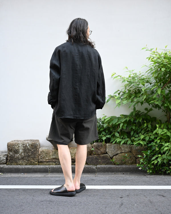 100/S LINEN TAILORED SHIRT, black