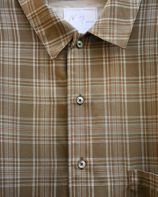 AGING RAYON CHECK SHIRT, green