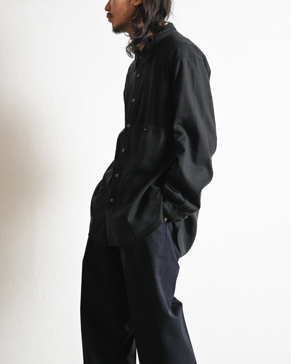 L/S NEP BOXY SHIRT, black