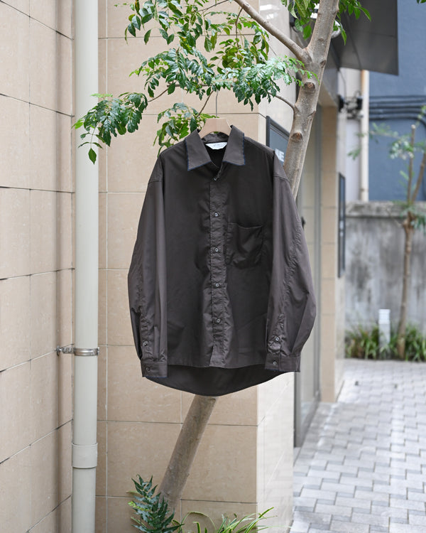 HIGH COUNT COTTON FRAYED OVER SHIRT