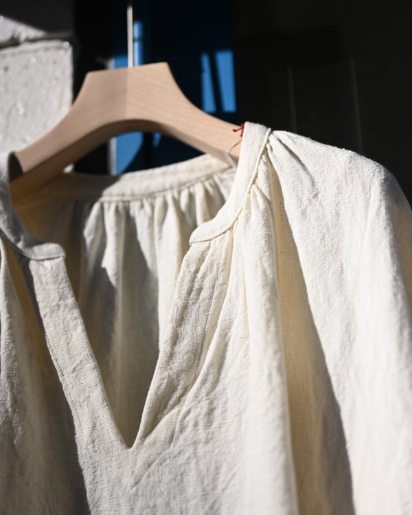 SMOCK-white, canvas linen