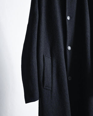 KASURI OVER COAT, BLACK-YOKO SAKAMOTO-COELACANTH