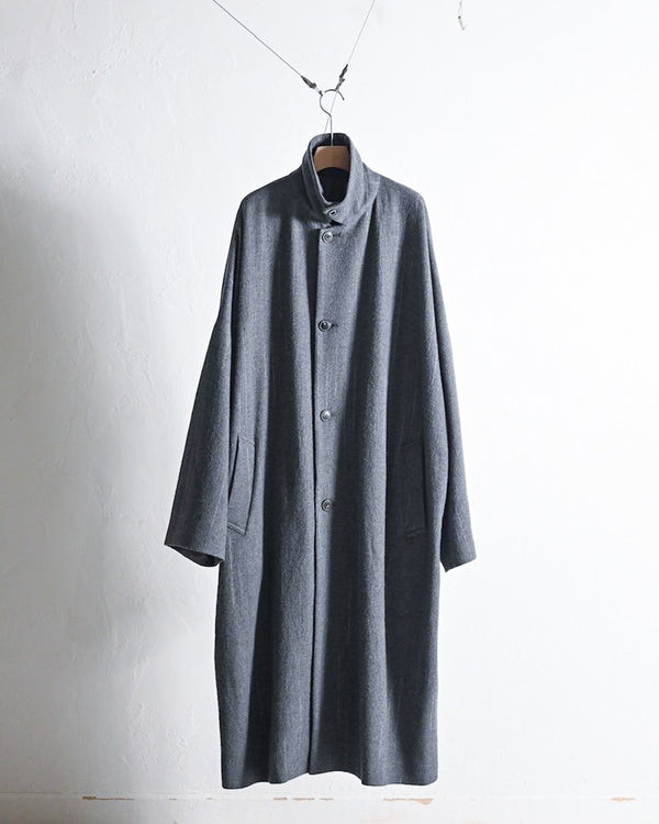 KASURI OVER COAT, GRAY-YOKO SAKAMOTO-COELACANTH